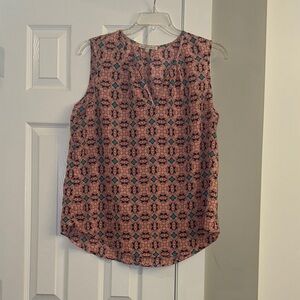 Daniel Rainn Sleeveless Top - Pink and Black Geometric